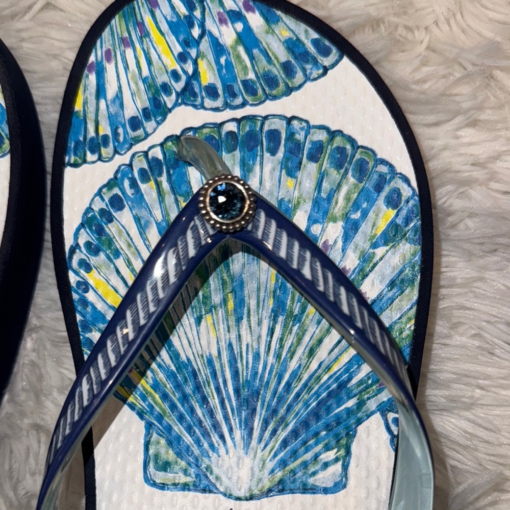 Brighton Seashell Patterned Sandals With Blue And… - image 3